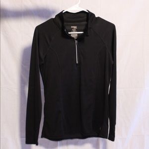 Black Athletic Half Zip Pullover